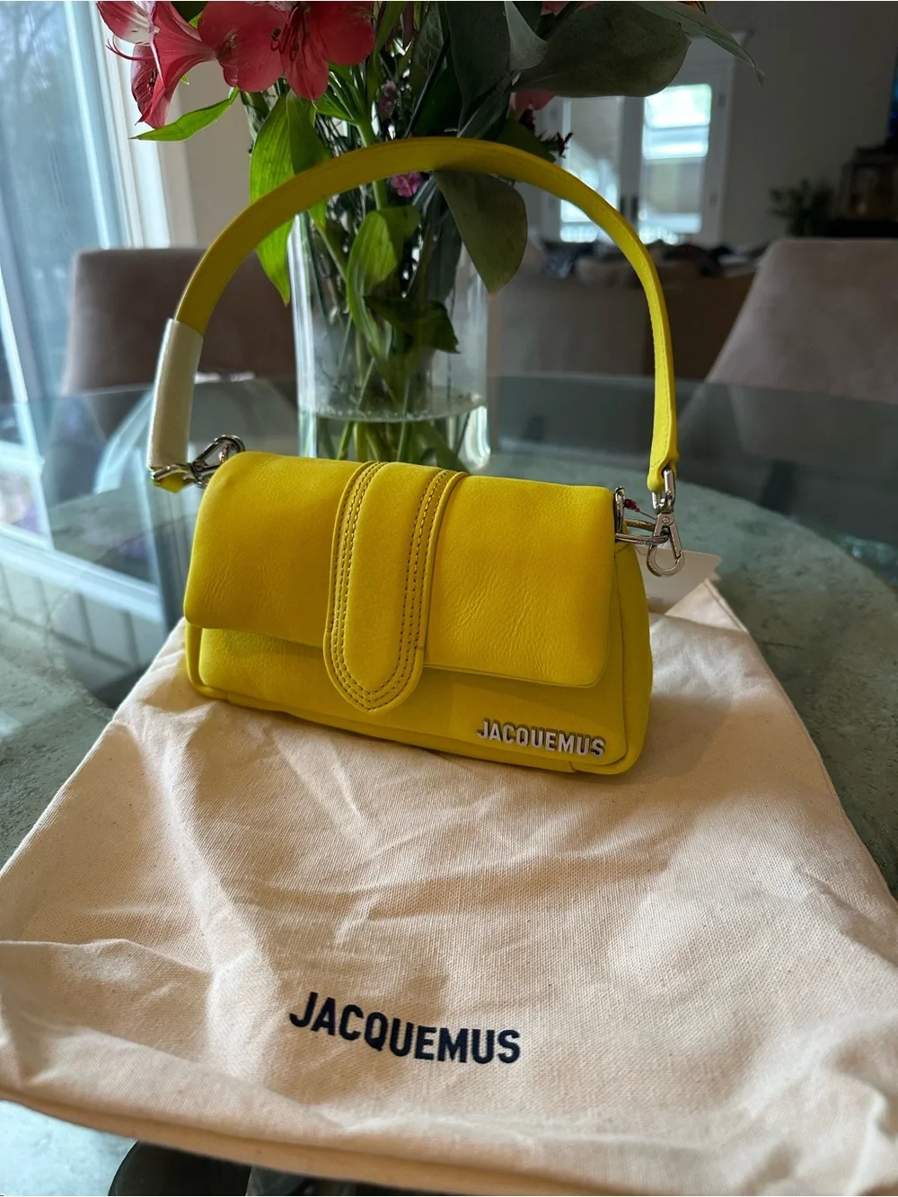 New with Tag! $995 Authentic Jacquemus Sunburst Yellow Small Crossbody Bag - Picture 3 of 16